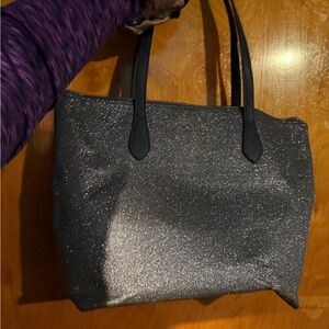 KATE SPADE Black Glitter Tote Bag